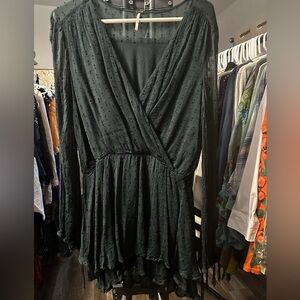 Free People Sz S Elegant Black Wrap Dress